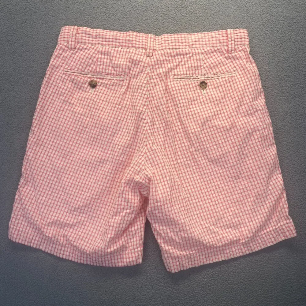 Men's Vineyard Vines Breaker Shorts Pink w/ White‎ Gingham Check Size 30